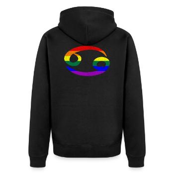Signe lgbt de zodiaque de drapeau de fierté gaie - Veste à capuche bio Premium Unisexe - noir - Dos - Nico (187cm)