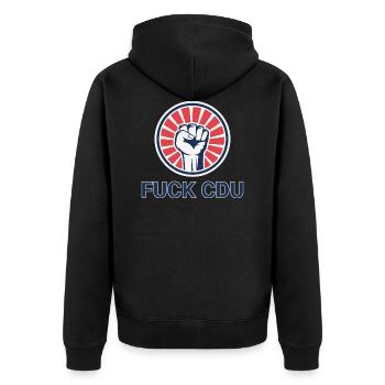 C’EST LA RÉVOLUTION DE LA CDU - Veste à capuche bio Premium Unisexe - noir - Dos - Nico (187cm)