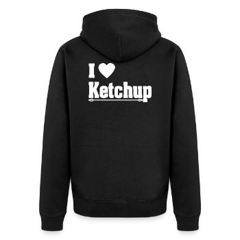 I love ketchup I love ketchup fun funny idea - Unisex Premium Organic Zip Hoodie - black - Back - Nico (187cm)