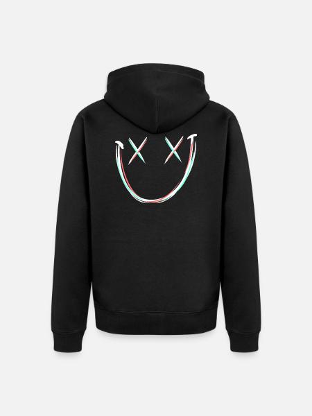 Smile avec X yeux - Veste à capuche bio Premium Unisexe - noir