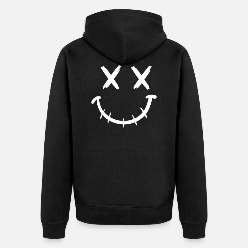 Fermeture à glissière bouche - Veste à capuche bio Premium Unisexe - noir