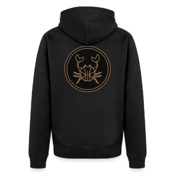 Krabbe - Unisex Premium Bio Zip Hoodie - Schwarz - Hinten - Nico (187cm)