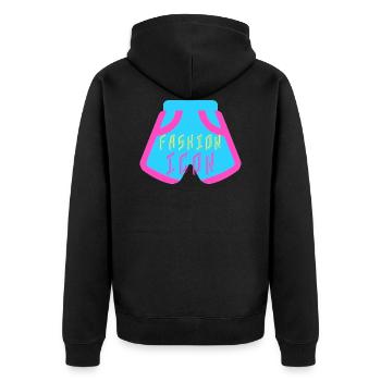 Fashion - Unisex Premium Organic Zip Hoodie - black - Back - Nico (187cm)
