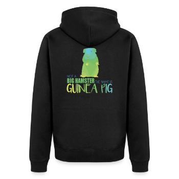 Meerschweinchen Genschenk - Unisex Premium Bio Zip Hoodie - Schwarz - Hinten - Nico (187cm)