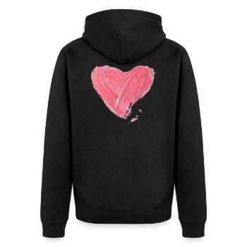 Heart Love Blood Gift Idea Heart Darling - Unisex Premium Organic Zip Hoodie - black - Back - Nico (187cm)