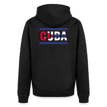 Cuba Drapeau Vintage Design - Veste à capuche bio Premium Unisexe - noir - Dos - Nico (187cm)