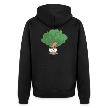 Love Trees - Unisex Premium Organic Zip Hoodie - black - Back - Nico (187cm)