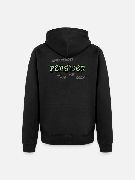 Pensioen - Uniseks Premium bio ziphoodie - zwart
