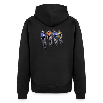 Cyclists - Unisex Premium Organic Zip Hoodie - black - Back - Nico (187cm)