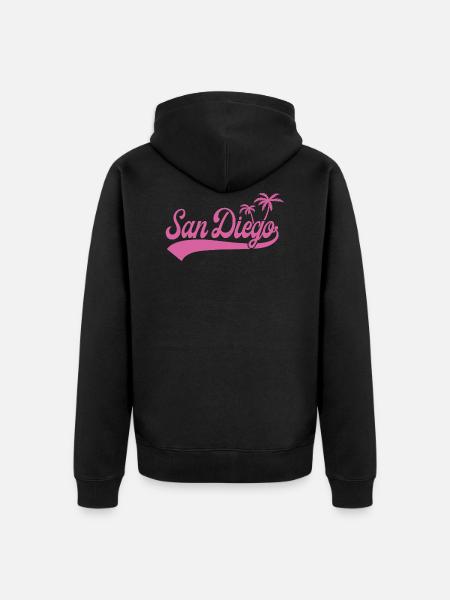San Diego Palms - Unisex Premium Organic Zip Hoodie - black