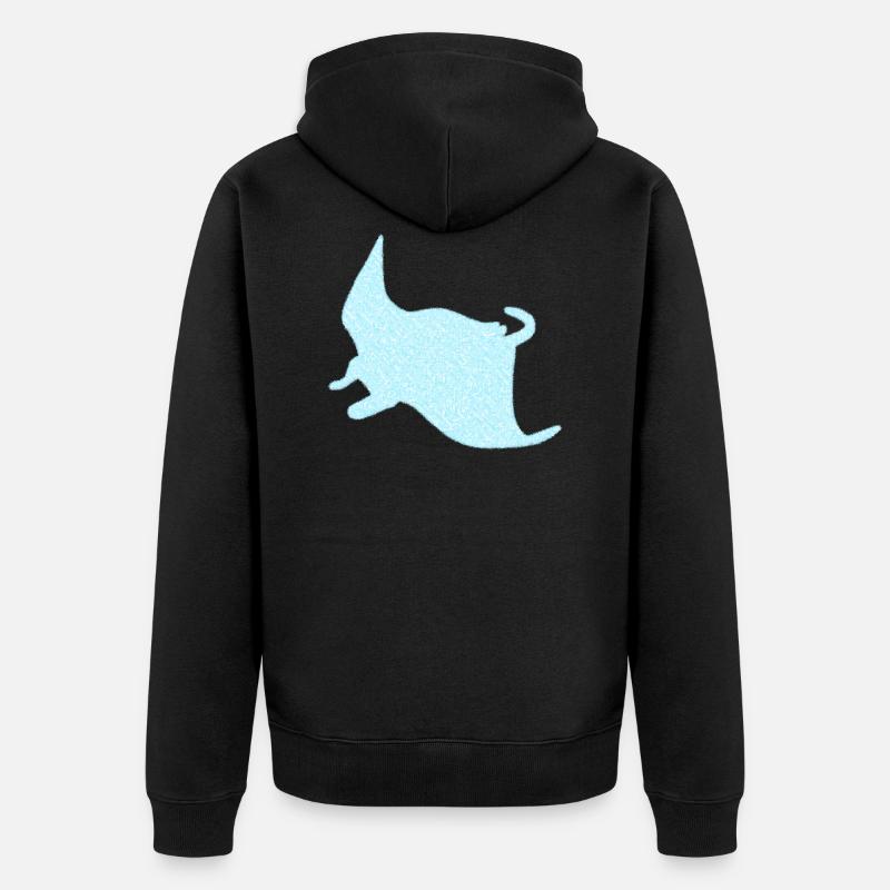 Rochen Manta - Unisex Premium Bio Zip Hoodie - Schwarz