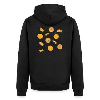 For orange lovers: delicious orange pattern - Unisex Premium Organic Zip Hoodie - black - Back - Nico (187cm)