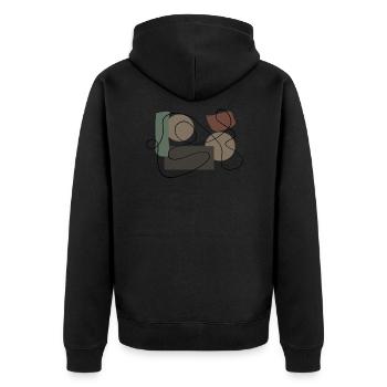 Line Art Shapes - Unisex Premium Organic Zip Hoodie - black - Back - Nico (187cm)
