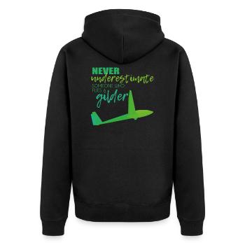 Gliding gliders - Unisex Premium Organic Zip Hoodie - black - Back - Nico (187cm)
