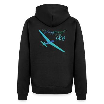 Gliding gliders - Unisex Premium Organic Zip Hoodie - black - Back - Nico (187cm)