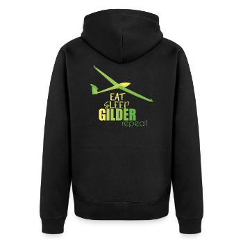 Gliding gliders - Unisex Premium Organic Zip Hoodie - black - Back - Nico (187cm)
