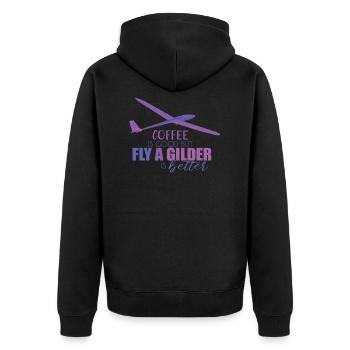 Gliding gliders - Unisex Premium Organic Zip Hoodie - black - Back - Nico (187cm)