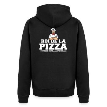Roi de la pizza pizzaiolo cadeau drôle - Veste à capuche bio Premium Unisexe - noir - Dos - Nico (187cm)