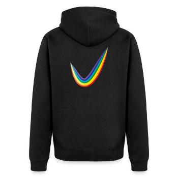 Rainbow Hook - Unisex Premium Organic Zip Hoodie - black - Back - Nico (187cm)