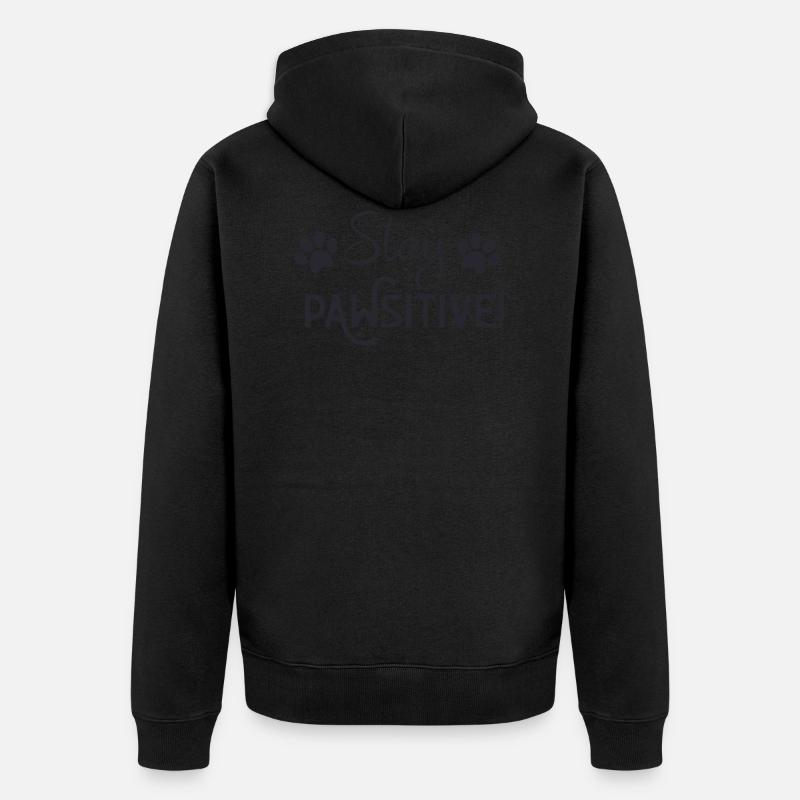 Restez PAWsitive - Veste à capuche bio Premium Unisexe - noir
