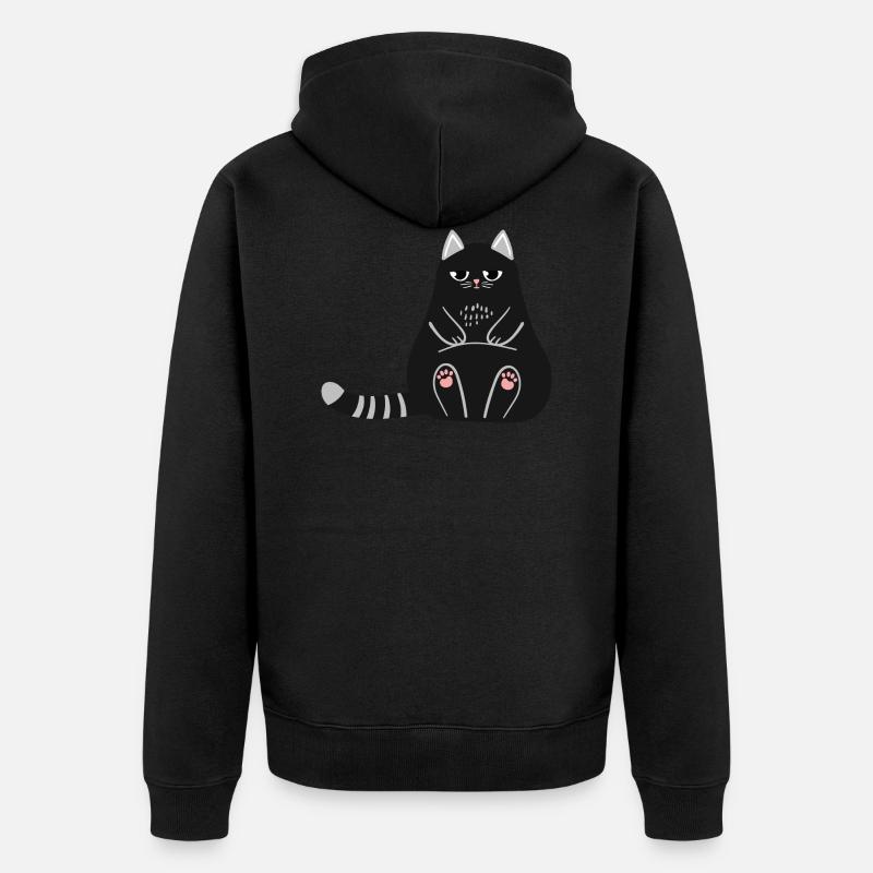 chat noir - Veste à capuche bio Premium Unisexe - noir
