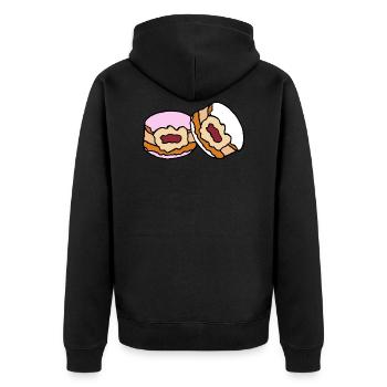 Berliner Krapfen Pfannkuchen Marmelade - Unisex Premium Bio Zip Hoodie - Schwarz - Hinten - Nico (187cm)