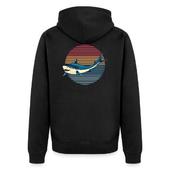Requin - Veste à capuche bio Premium Unisexe - noir - Dos - Nico (187cm)