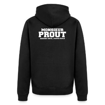 Monsieur prout cadeau drôle péteur pet - Veste à capuche bio Premium Unisexe - noir - Dos - Nico (187cm)