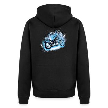 moto, motocycle, biker, graffiti, peinture - Veste à capuche bio Premium Unisexe - noir - Dos - Nico (187cm)