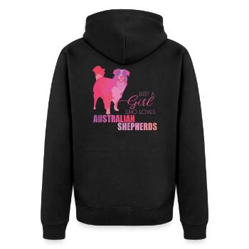 Australian Shepherd - Unisex Premium Organic Zip Hoodie - black - Back - Nico (187cm)