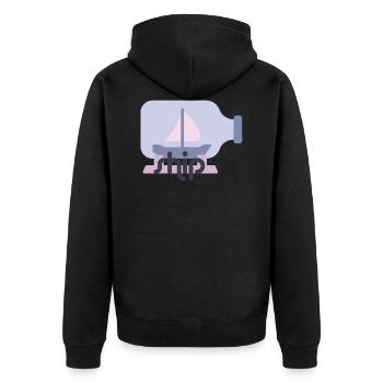 Ship - Unisex Premium Bio Zip Hoodie - Schwarz - Hinten - Nico (187cm)