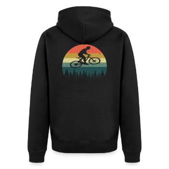 VTT vélo VTT Rétro Vintage Montagnes Biker - Veste à capuche bio Premium Unisexe - noir - Dos - Nico (187cm)