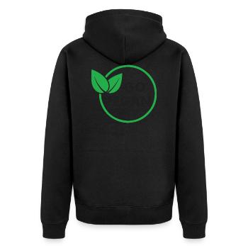 Go Vegan - Unisex Premium Organic Zip Hoodie - black - Back - Nico (187cm)