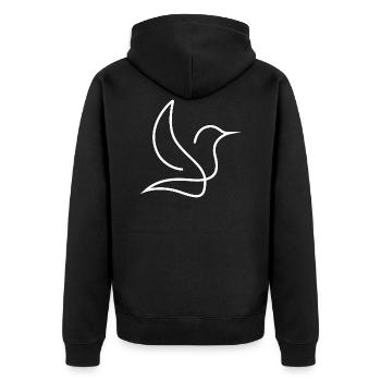 bird - Unisex Premium Organic Zip Hoodie - black - Back - Nico (187cm)