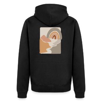 Désert et soleil - Veste à capuche bio Premium Unisexe - noir - Dos - Nico (187cm)