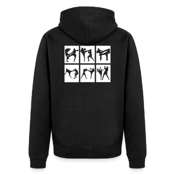 kickboxer kickboxen - Unisex Premium Bio Zip Hoodie - Schwarz - Hinten - Nico (187cm)