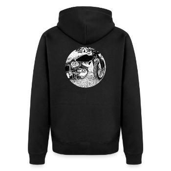 Moto - Veste à capuche bio Premium Unisexe - noir - Dos - Nico (187cm)