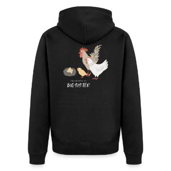Promu à la grande sœur - Veste à capuche bio Premium Unisexe - noir - Dos - Nico (187cm)