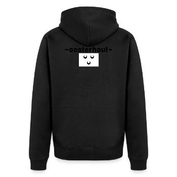 oosterhout Druck mit Flagge, oosterhout Brabant - Unisex Premium Bio Zip Hoodie - Schwarz - Hinten - Nico (187cm)