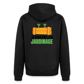 je peux pas j ai jardinage t shirt jardinier - Veste à capuche bio Premium Unisexe - noir - Dos - Nico (187cm)