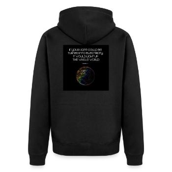 Le monde dans les yeux de - Veste à capuche bio Premium Unisexe - noir - Dos - Nico (187cm)