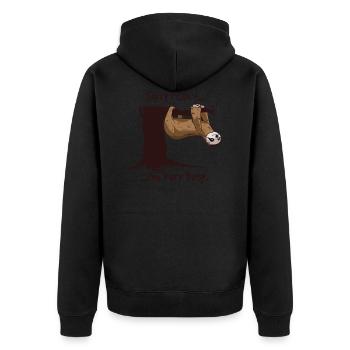 Funny Sloth Quote T-Shirt | I am very - Unisex Premium Organic Zip Hoodie - black - Back - Nico (187cm)