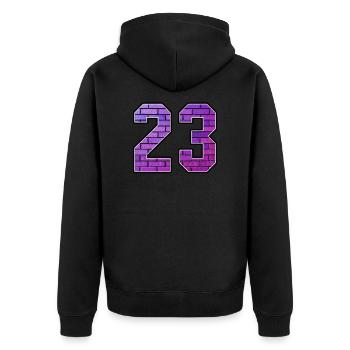 23 - Unisex Premium Organic Zip Hoodie - black - Back - Nico (187cm)