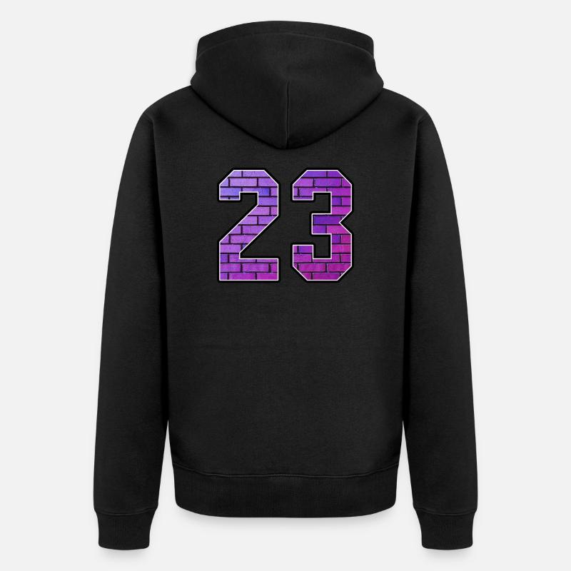 23 - Unisex Premium Bio Zip Hoodie - Schwarz
