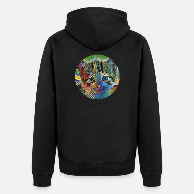 Chat - Veste à capuche bio Premium Unisexe - noir