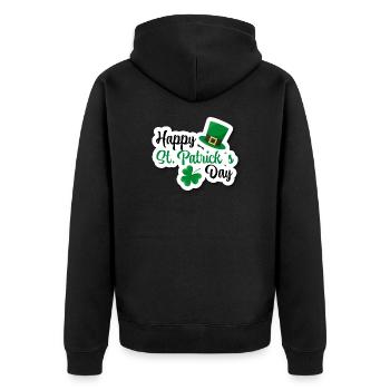 happy st patricks day with 6090015 for the fans - Veste à capuche bio Premium Unisexe - noir - Dos - Nico (187cm)