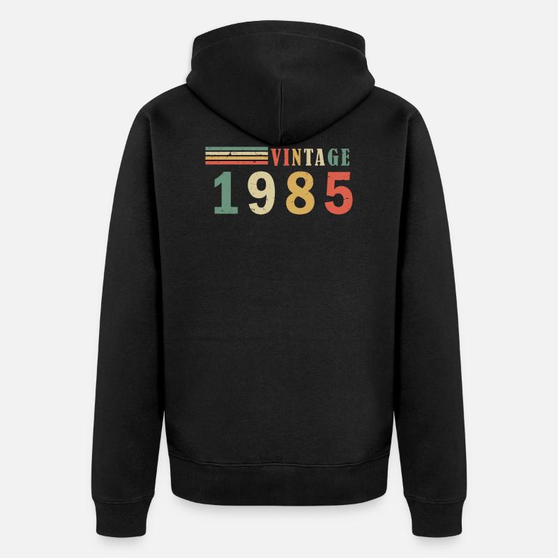 Vintage 1985 - Veste à capuche bio Premium Unisexe - noir