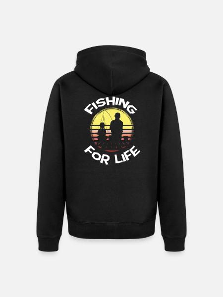 Fishing forever - Unisex Premium Organic Zip Hoodie - black