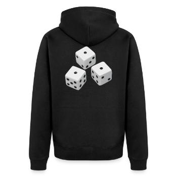 Dices Realistic - Three Realistic Cubes - Unisex Premium Organic Zip Hoodie - black - Back - Nico (187cm)