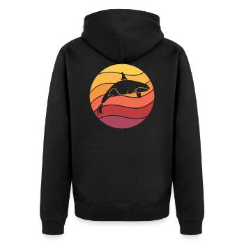 Orque vintage baleine animal de dauphin de baleine tueur cadeau - Veste à capuche bio Premium Unisexe - noir - Dos - Nico (187cm)